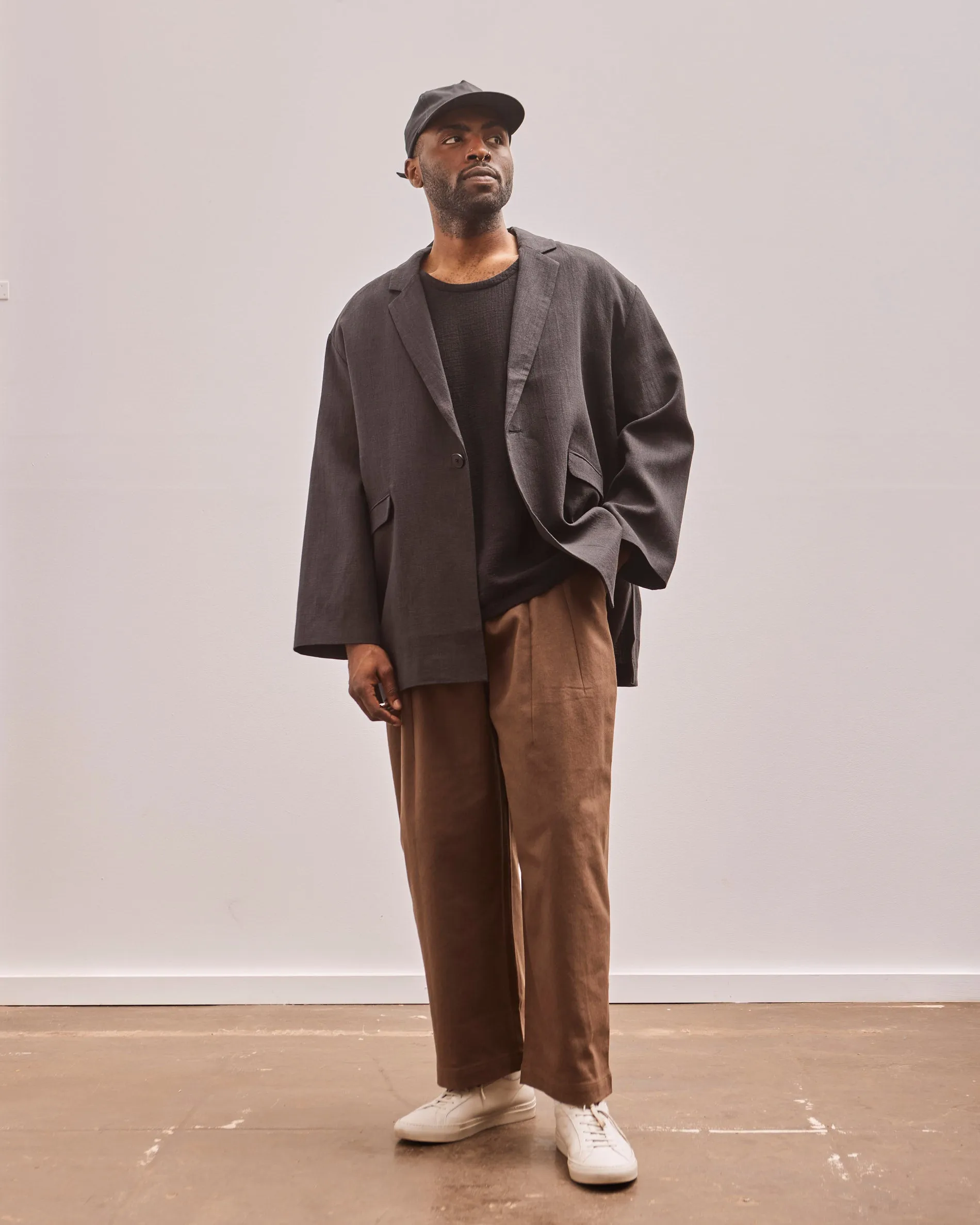 7115 Unisex Signature Pleated Trouser, Brown