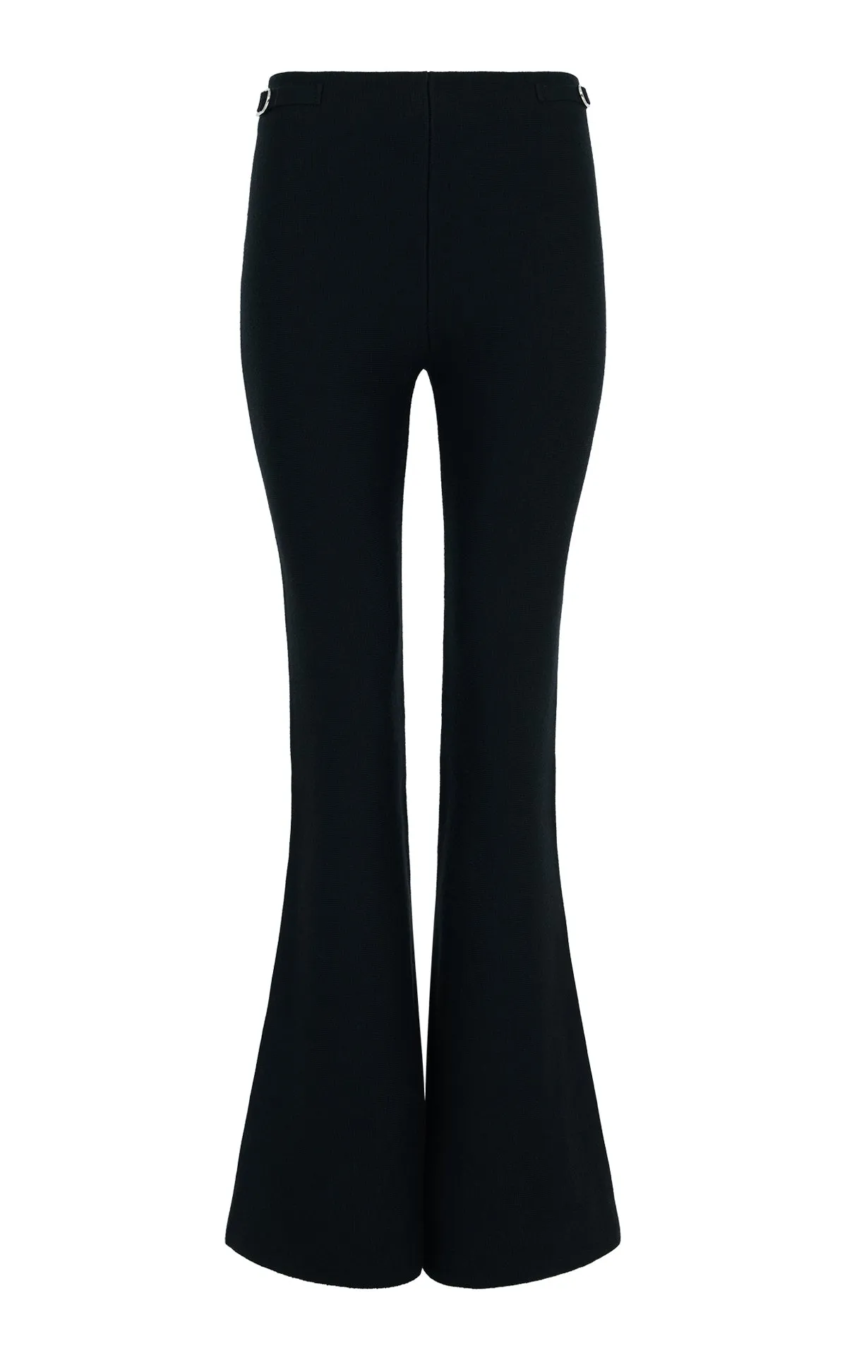 Ayala Flare Cropped Knit Pant in Black Merino Wool Cashmere