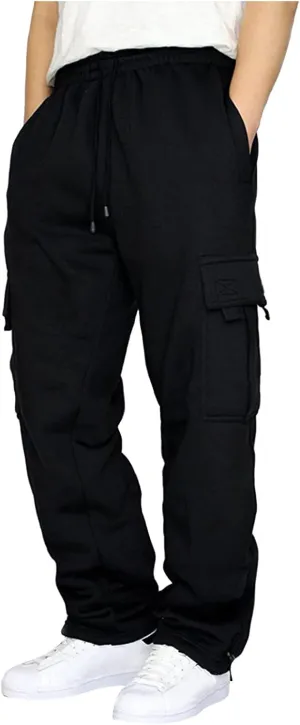 Aymnlox Mens Stylish Casual Pants Relaxed Fit Drawstring Elastic Waist Sweatpants Outdoor Workout Jogger Pants with Pockets