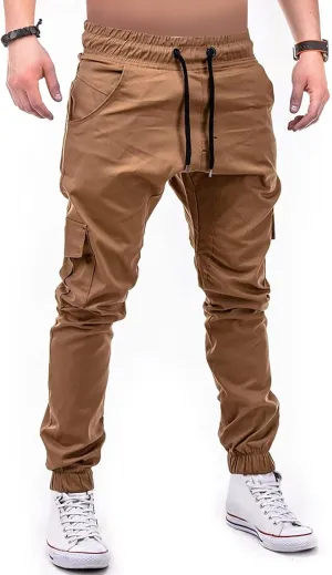 Cargo Joggers for Men Slim Fit Stretch Pants Lightweight Workout Sweatpants Quick Dry Elastic Drawstring Pants 2025
