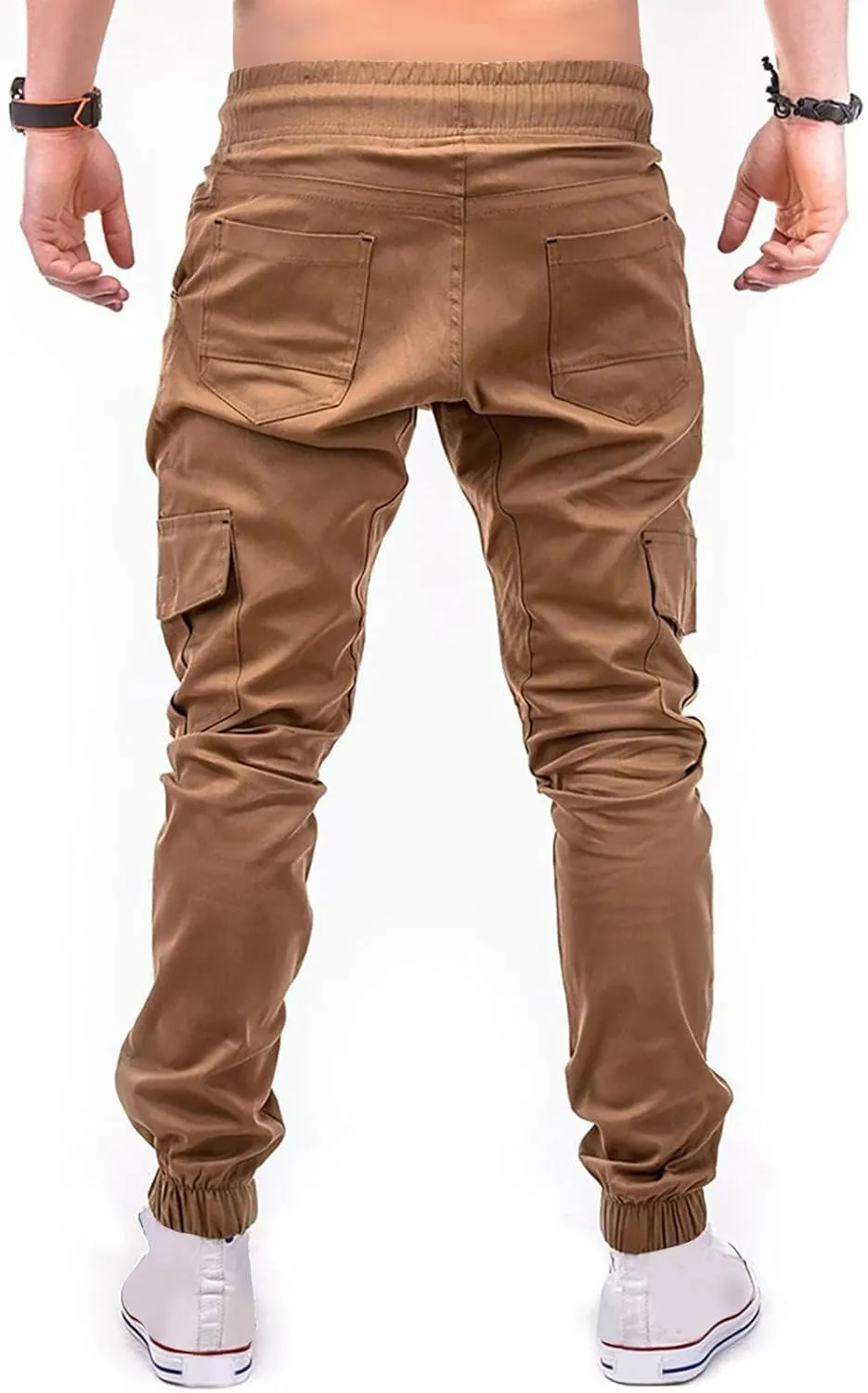 Cargo Joggers for Men Slim Fit Stretch Pants Lightweight Workout Sweatpants Quick Dry Elastic Drawstring Pants 2025