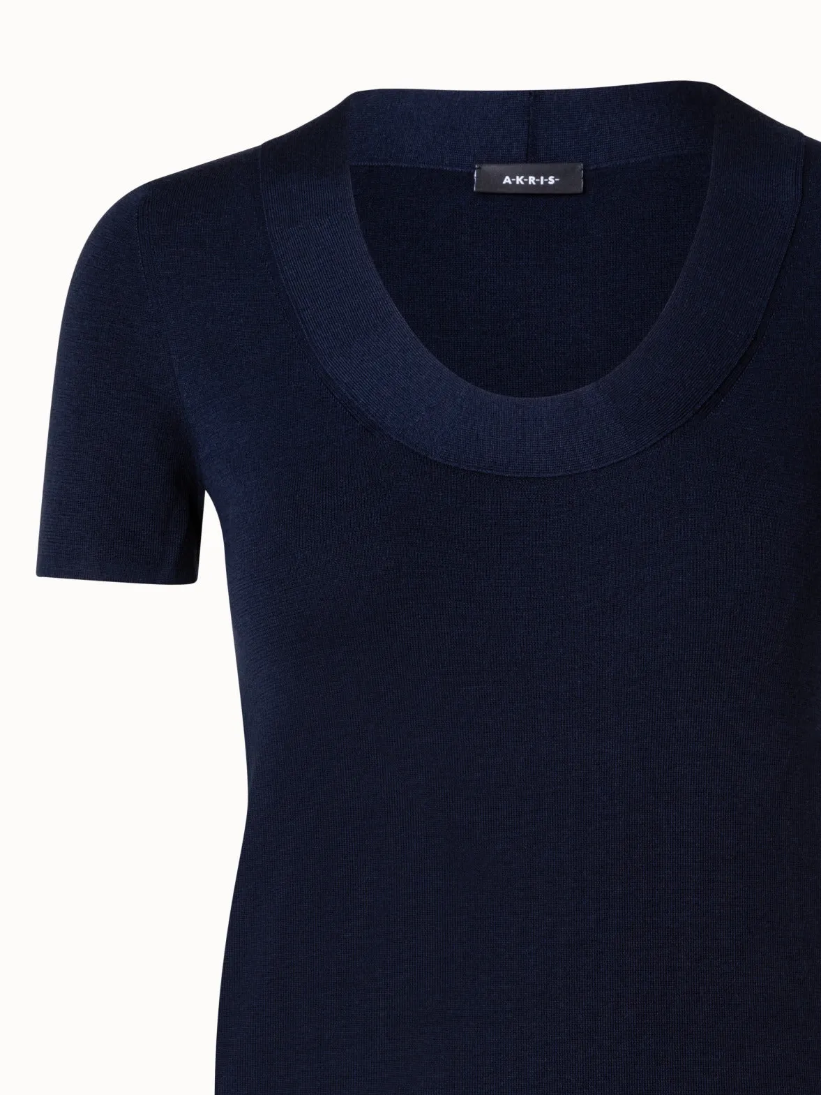 Cashmere Silk Short Sleeve Knit Pullover