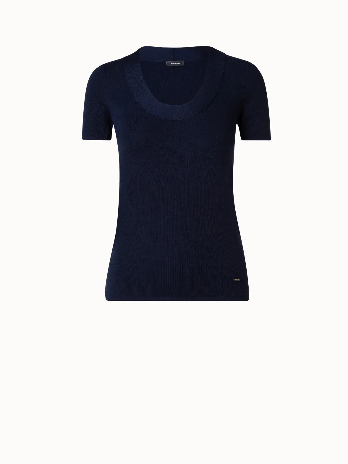 Cashmere Silk Short Sleeve Knit Pullover