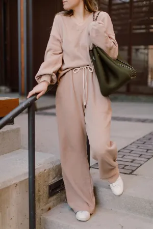Citizens of Humanity - Nia Wide Leg Lounge Pant in Nougat