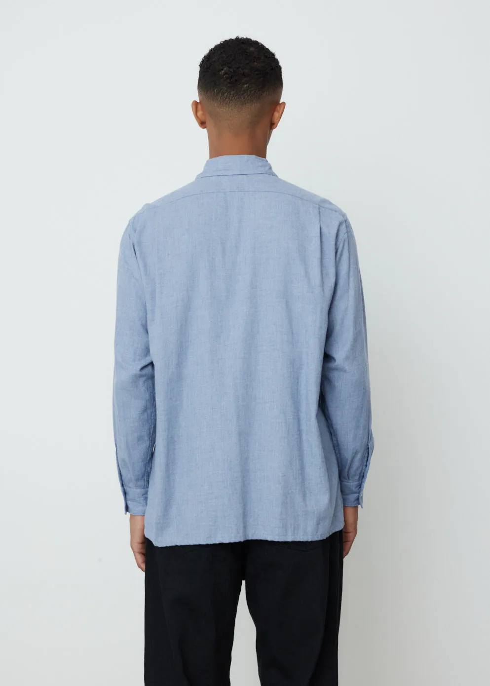 Cotton-Cashmere Open Collar Shirt