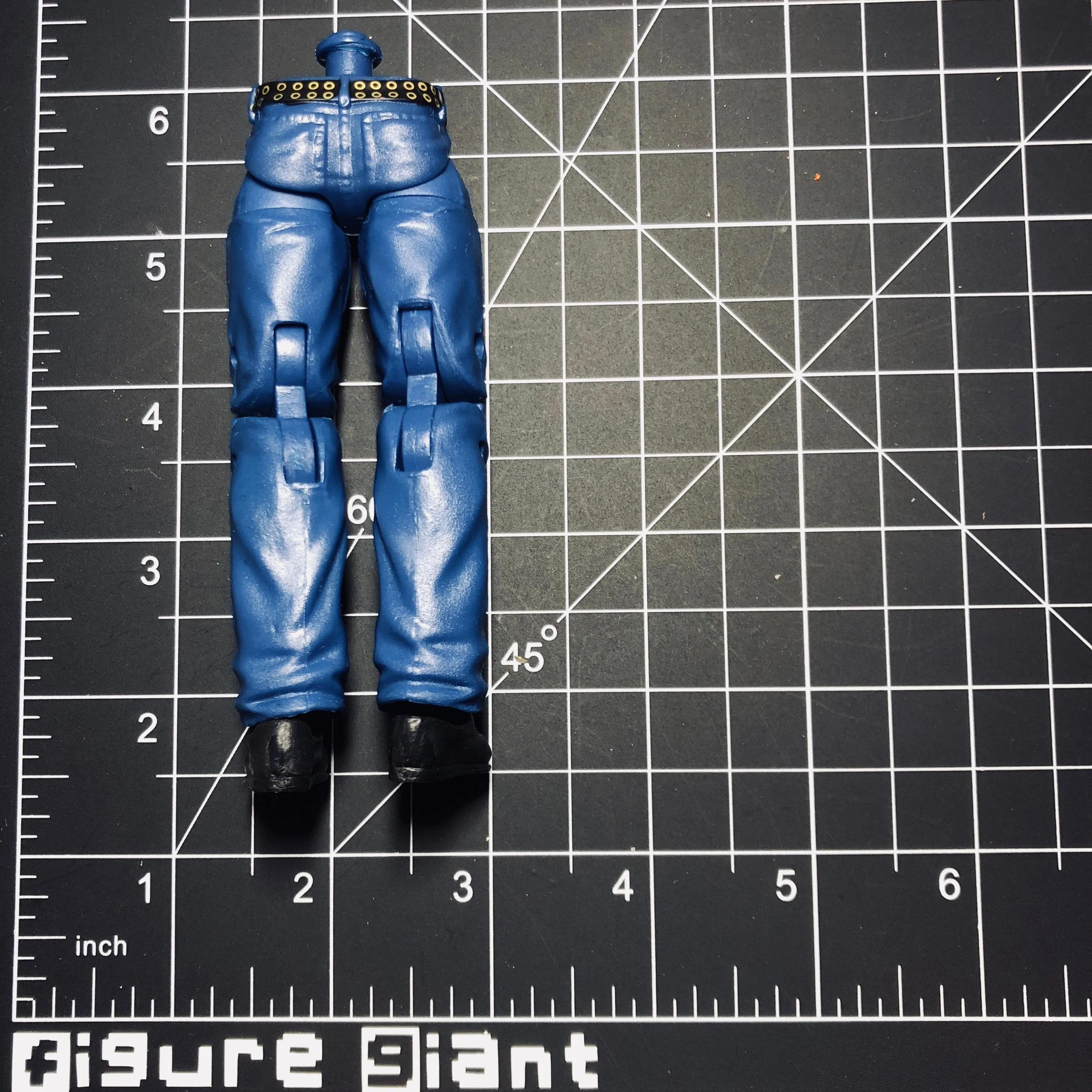 Dark Blue Jeans with gold belt  (Full leg)