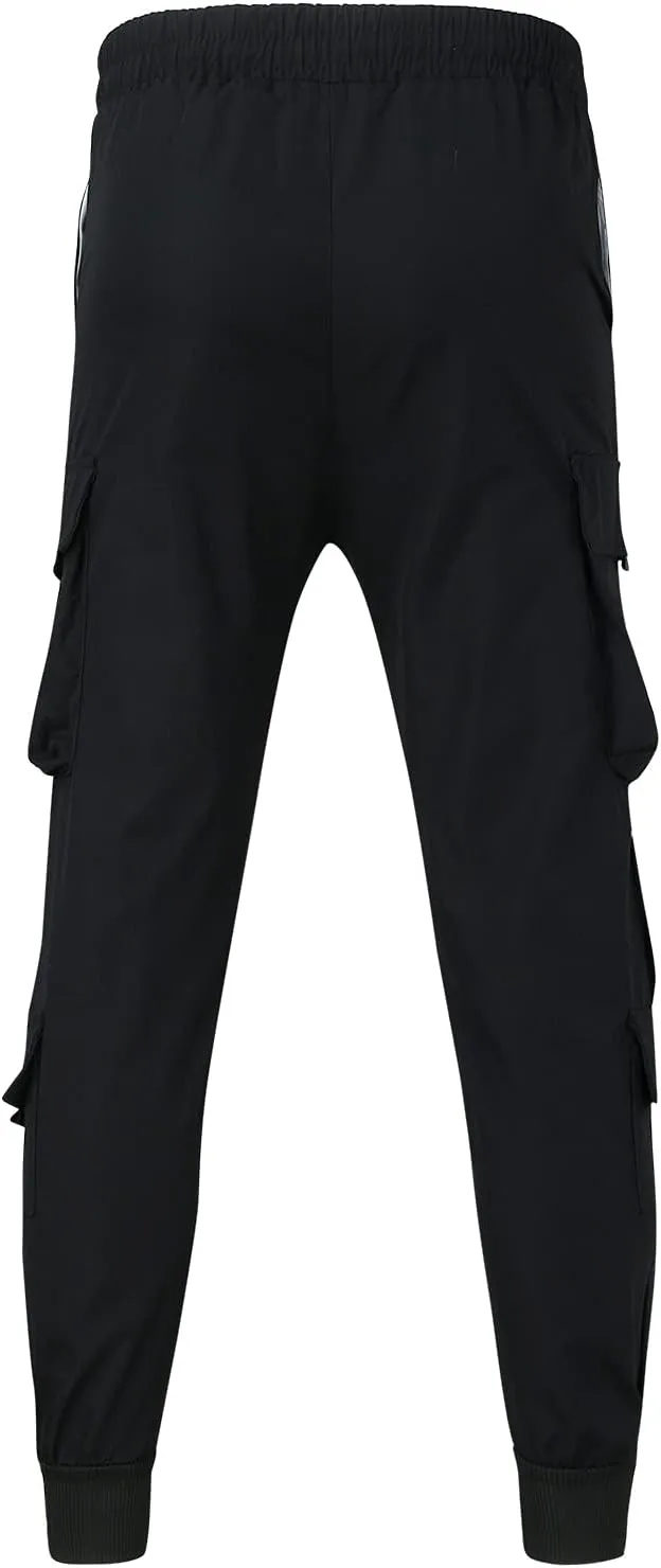 GIERIDUC Men's Faux Leather Pants Mens Pants Casual Relaxed Fit Joggers Black Pleather Pants for Men Mens Jogger Cargo Pants