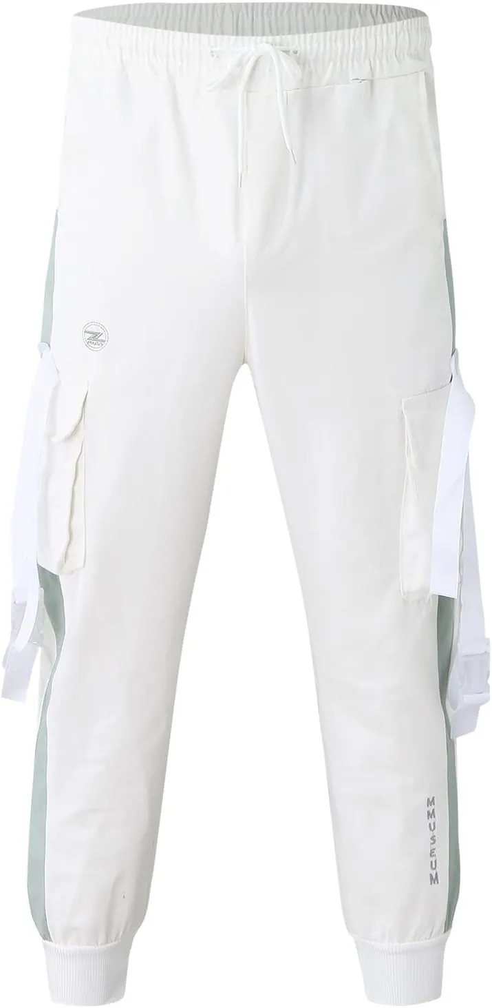 GIERIDUC Men's Faux Leather Pants Mens Pants Casual Relaxed Fit Joggers Black Pleather Pants for Men Mens Jogger Cargo Pants