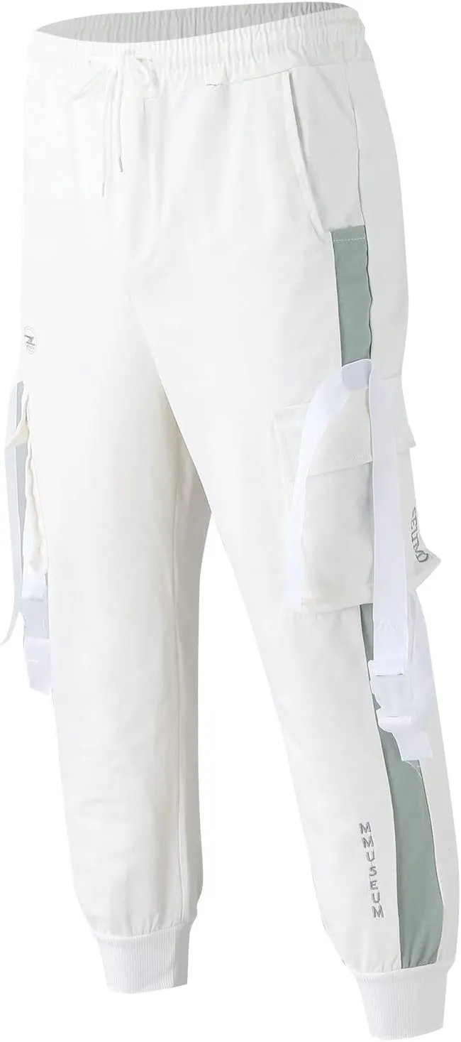 GIERIDUC Men's Faux Leather Pants Mens Pants Casual Relaxed Fit Joggers Black Pleather Pants for Men Mens Jogger Cargo Pants
