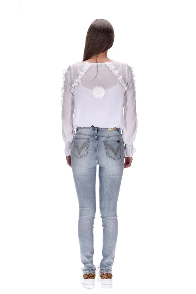 Honey Denim - Cormac Highwaisted Long Leg Jean - Light Blue