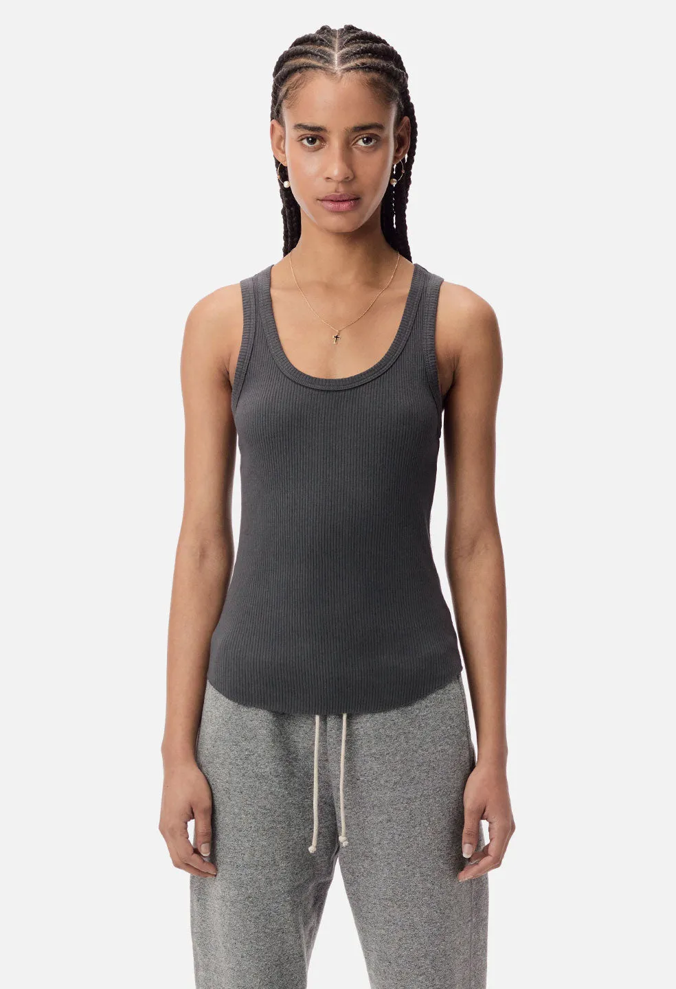 Inga Rib Tank / Charcoal