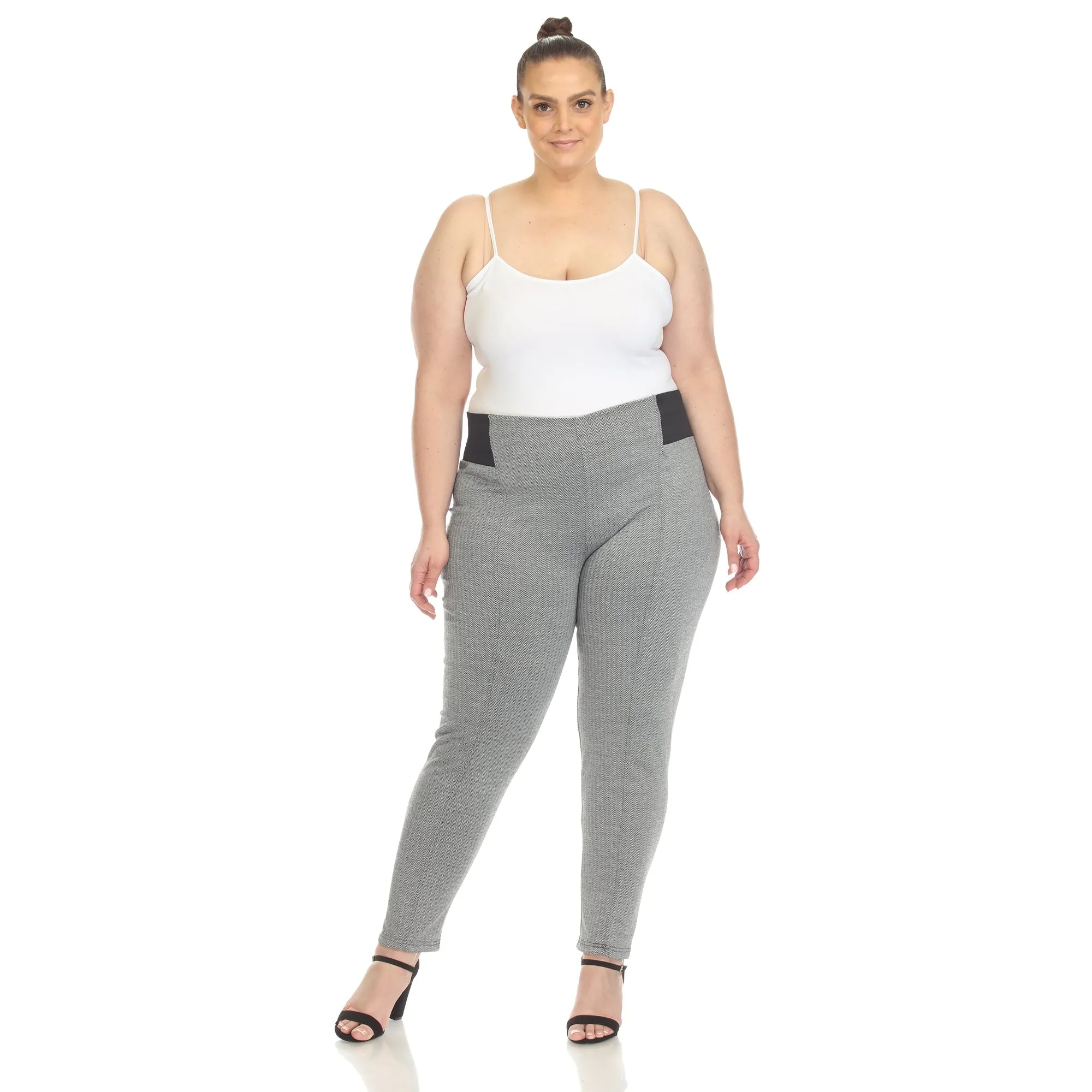 Jacquard Slim Pants - Plus