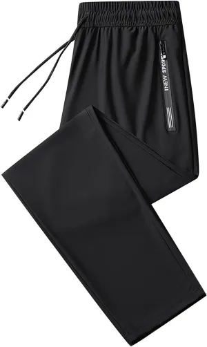 Litetao Mens Pants Casual Relaxed Fit Unisex Stretch Quick Drying Pants Casual Summer Drawstring Sports Pant with Pockets