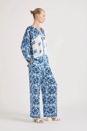 Lola - Shambala Marg Navy Silk Palazzo Pant