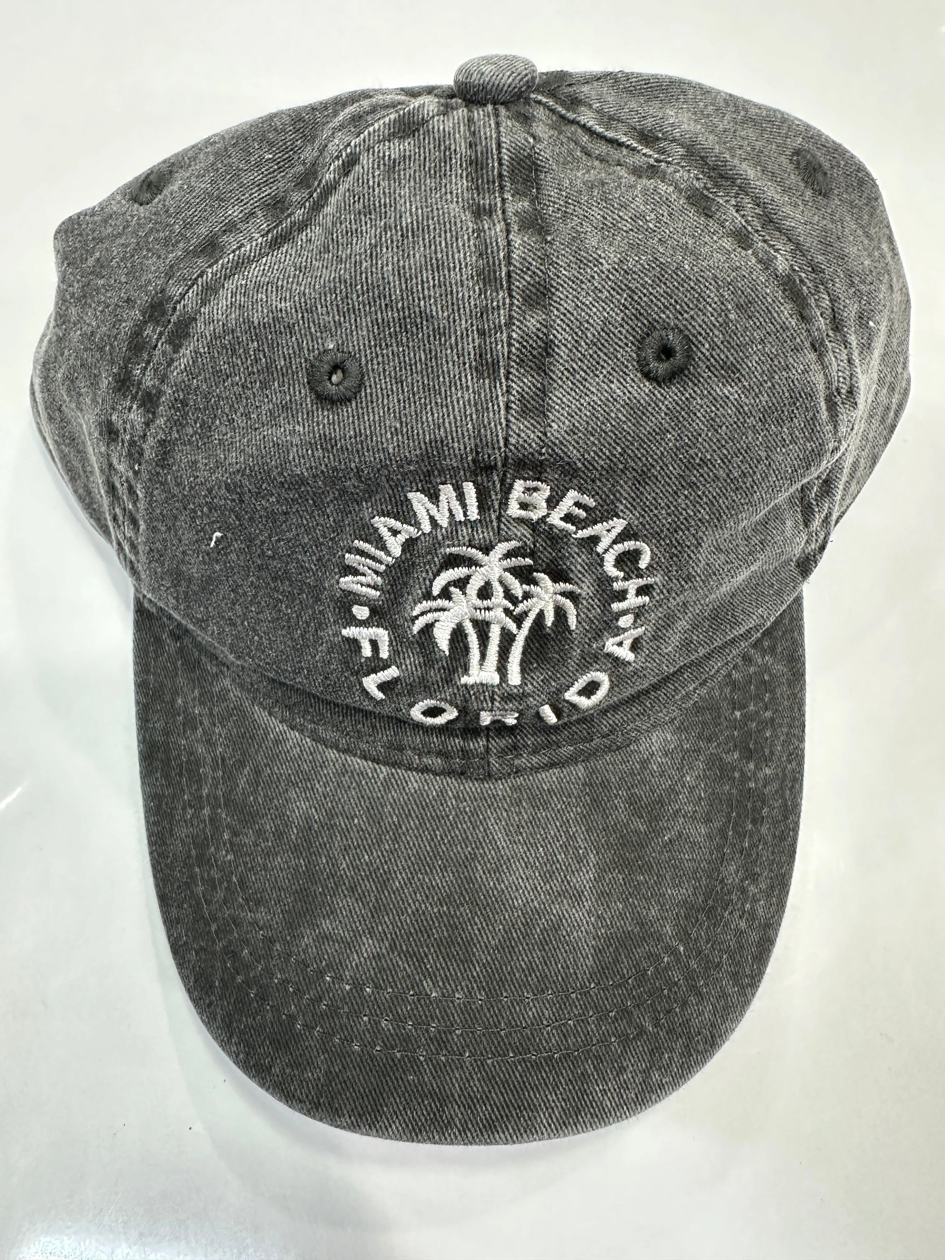 Miami Beach Florida Palm Trees Washed Style Kids Hat - Assortment Colors, One Size Fits Most