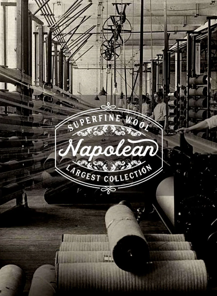 Napolean Brook Overcheck Black Wool Suit