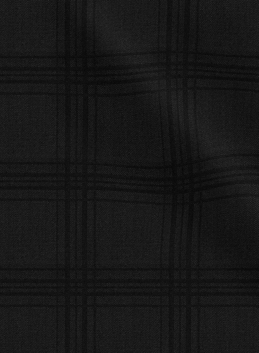 Napolean Brook Overcheck Black Wool Suit
