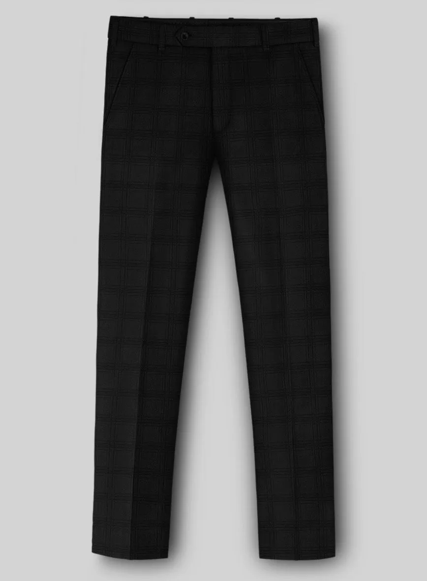 Napolean Brook Overcheck Black Wool Suit