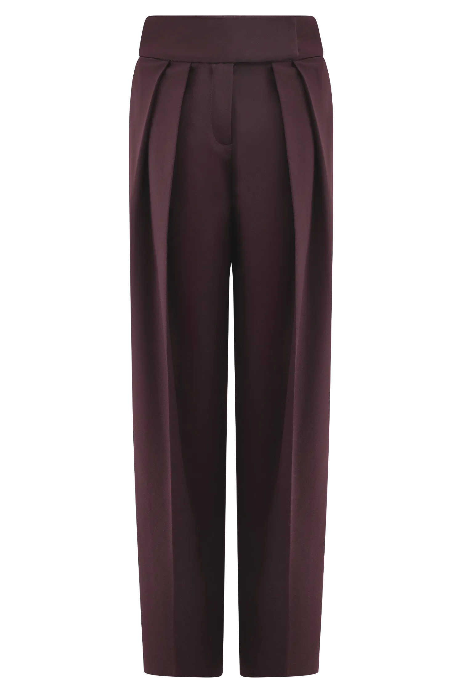 Penelope Pleated High Waisted Pants - Chocolate