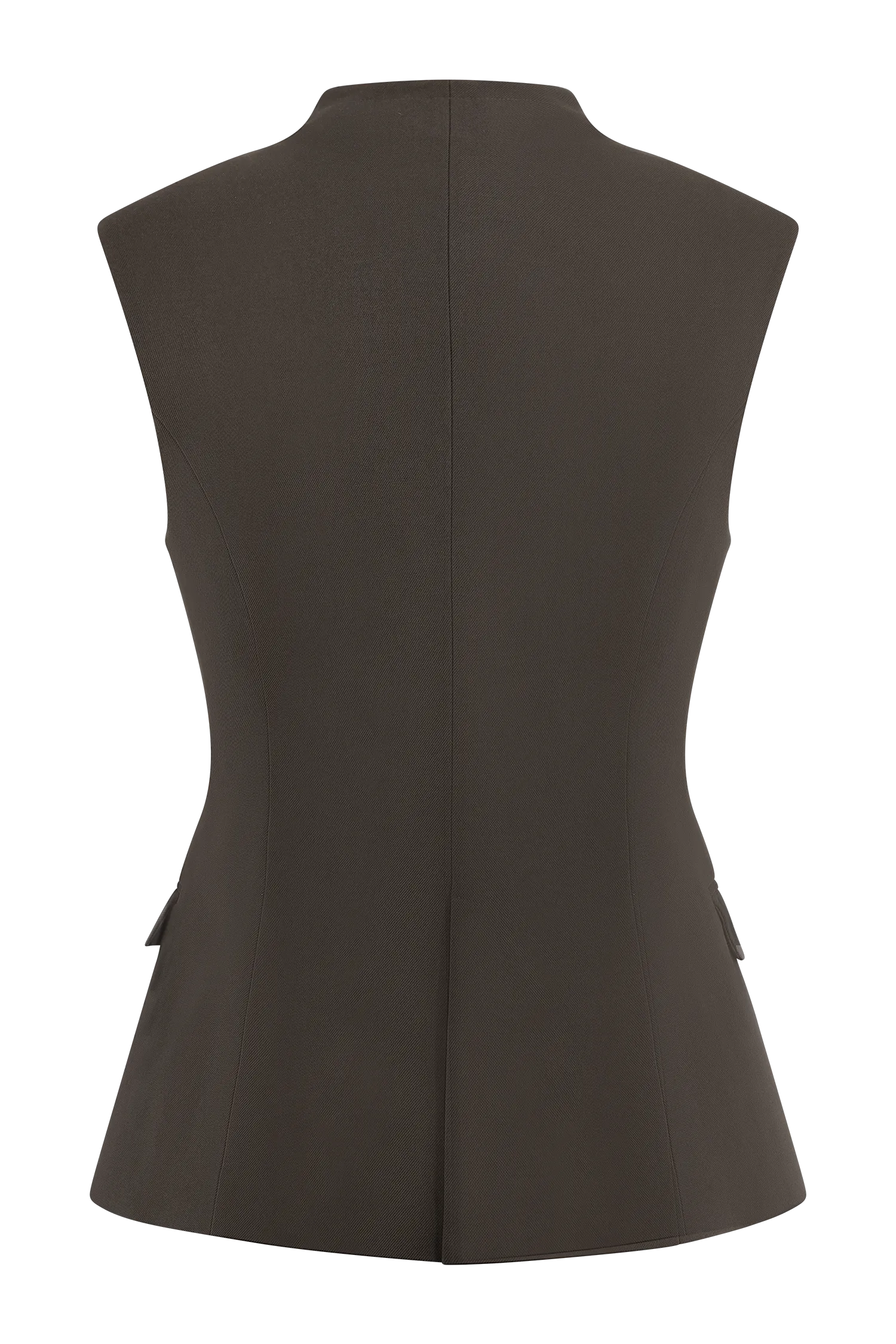 Penelope Suiting Sleeveless Blazer - Chocolate
