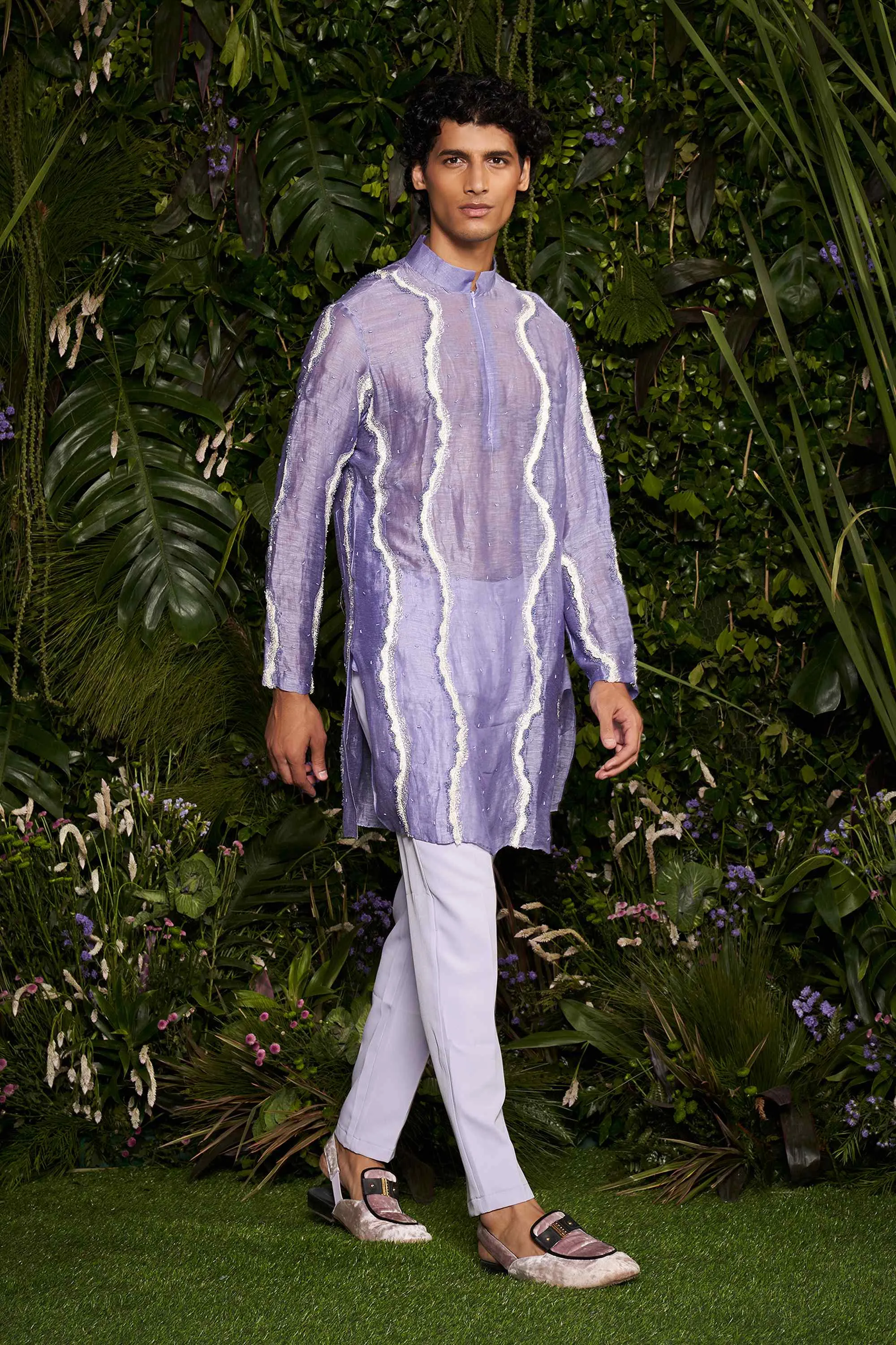 Periwinkle Swirlescent Kurta with Pants