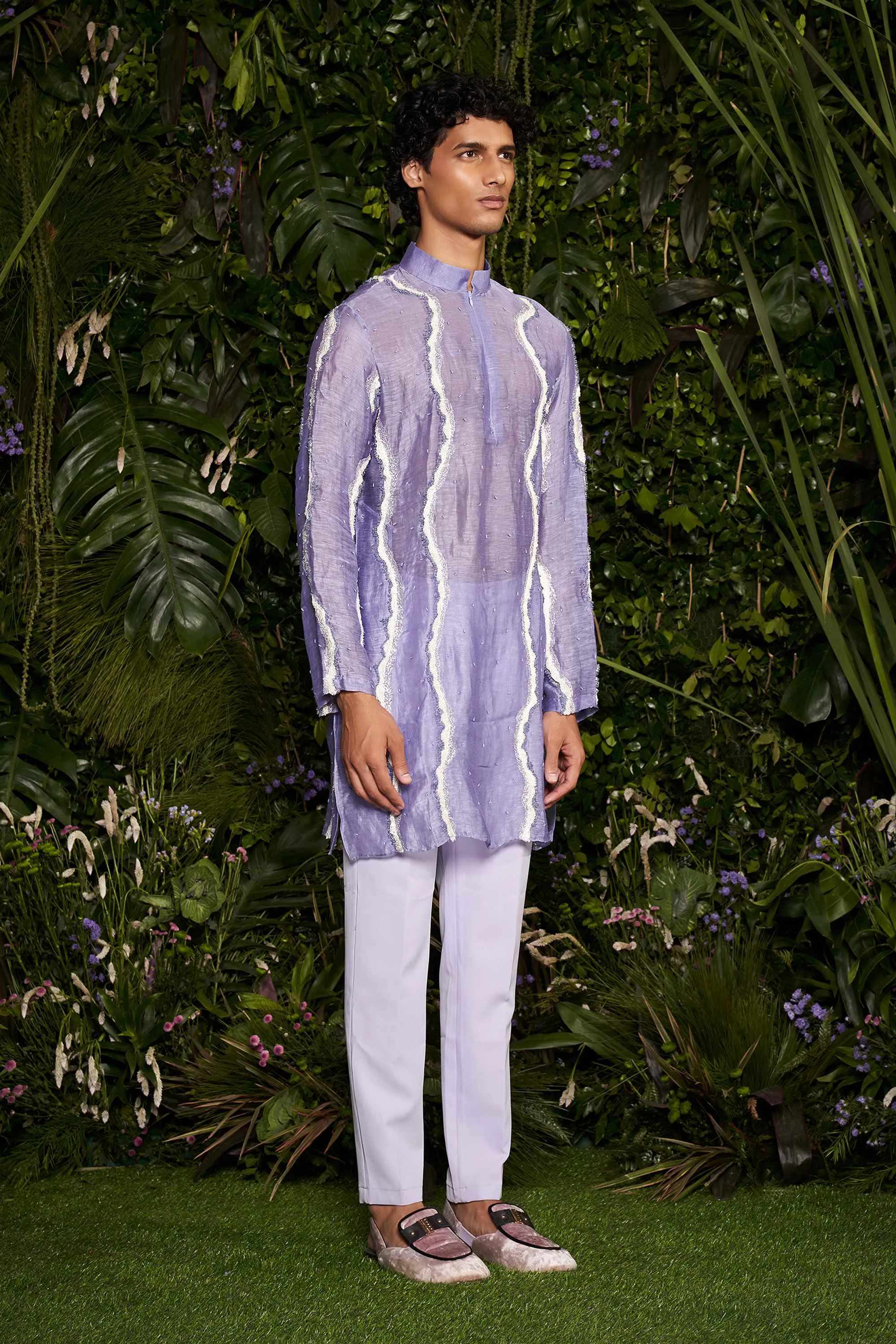 Periwinkle Swirlescent Kurta with Pants