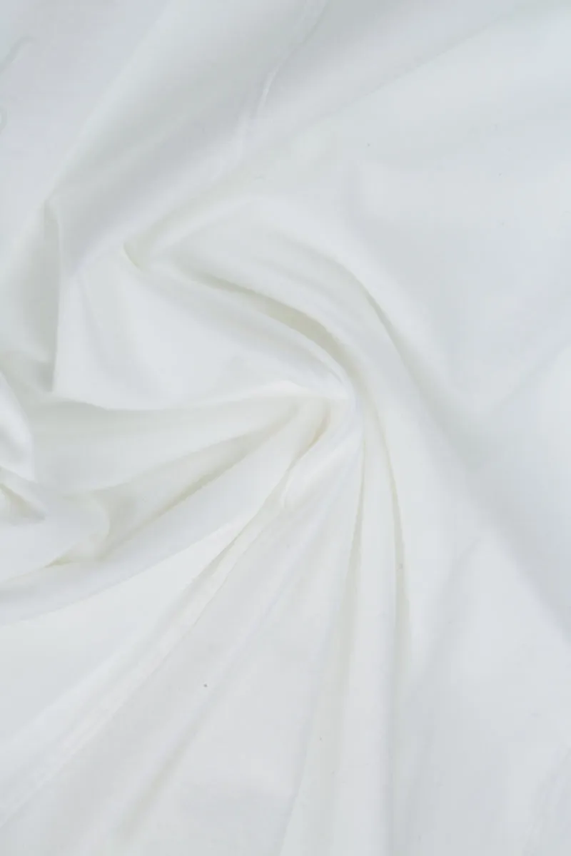 Pockets White Silk Bamboo Trousers