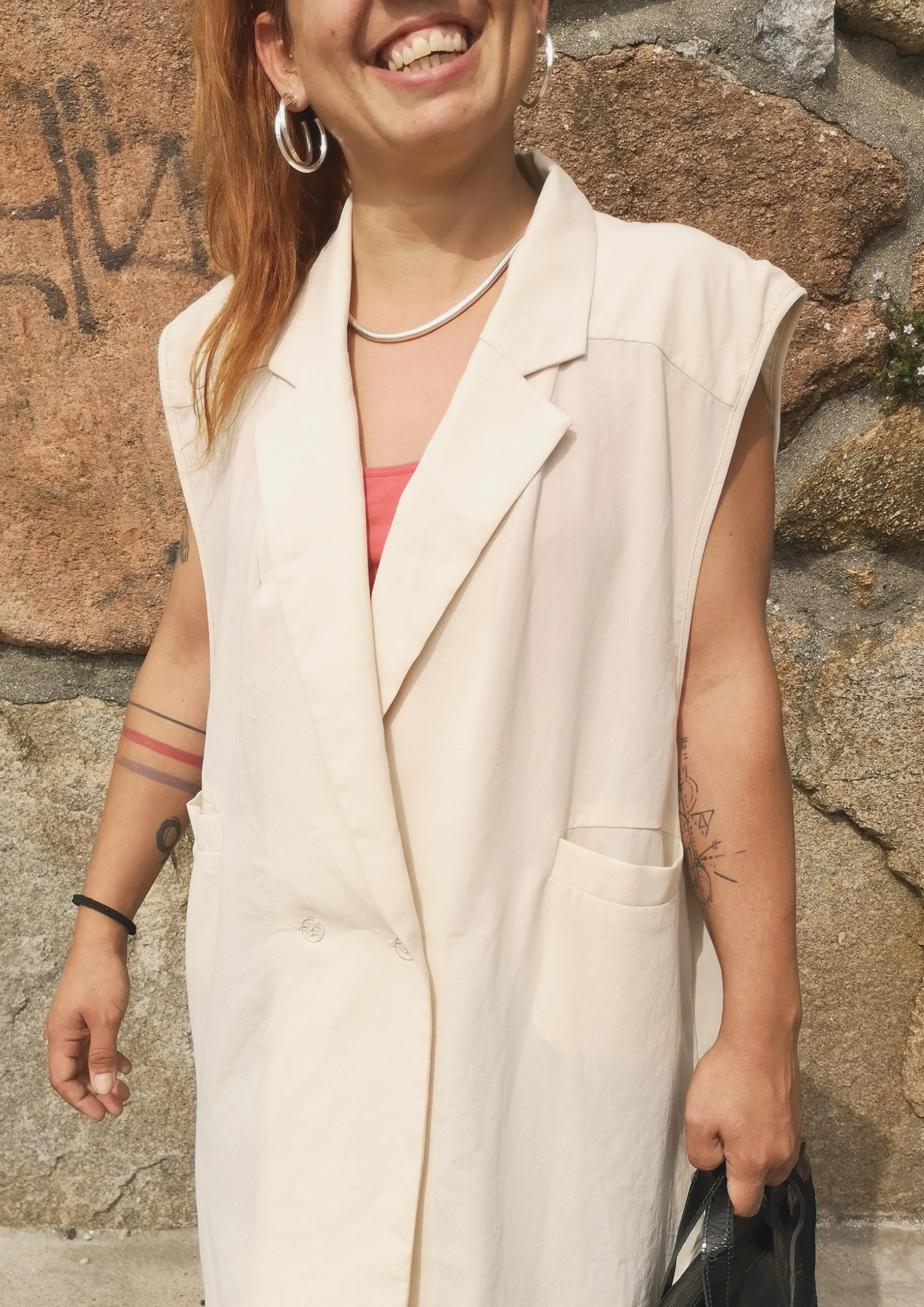 VEST/DRESS LONG SLEEVELESS - creme