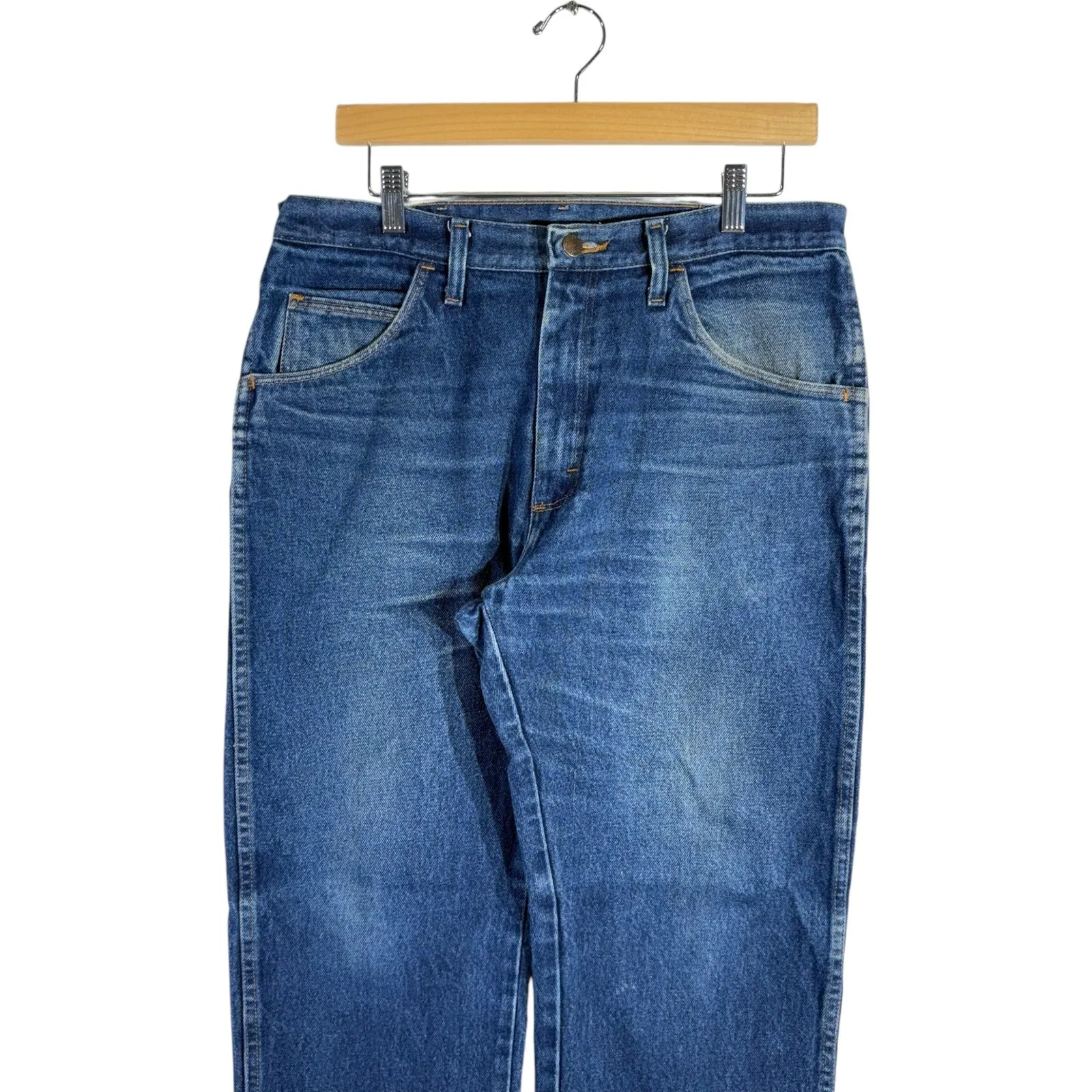 Vintage Rustler Straight Leg Faded Denim Jeans 34x28