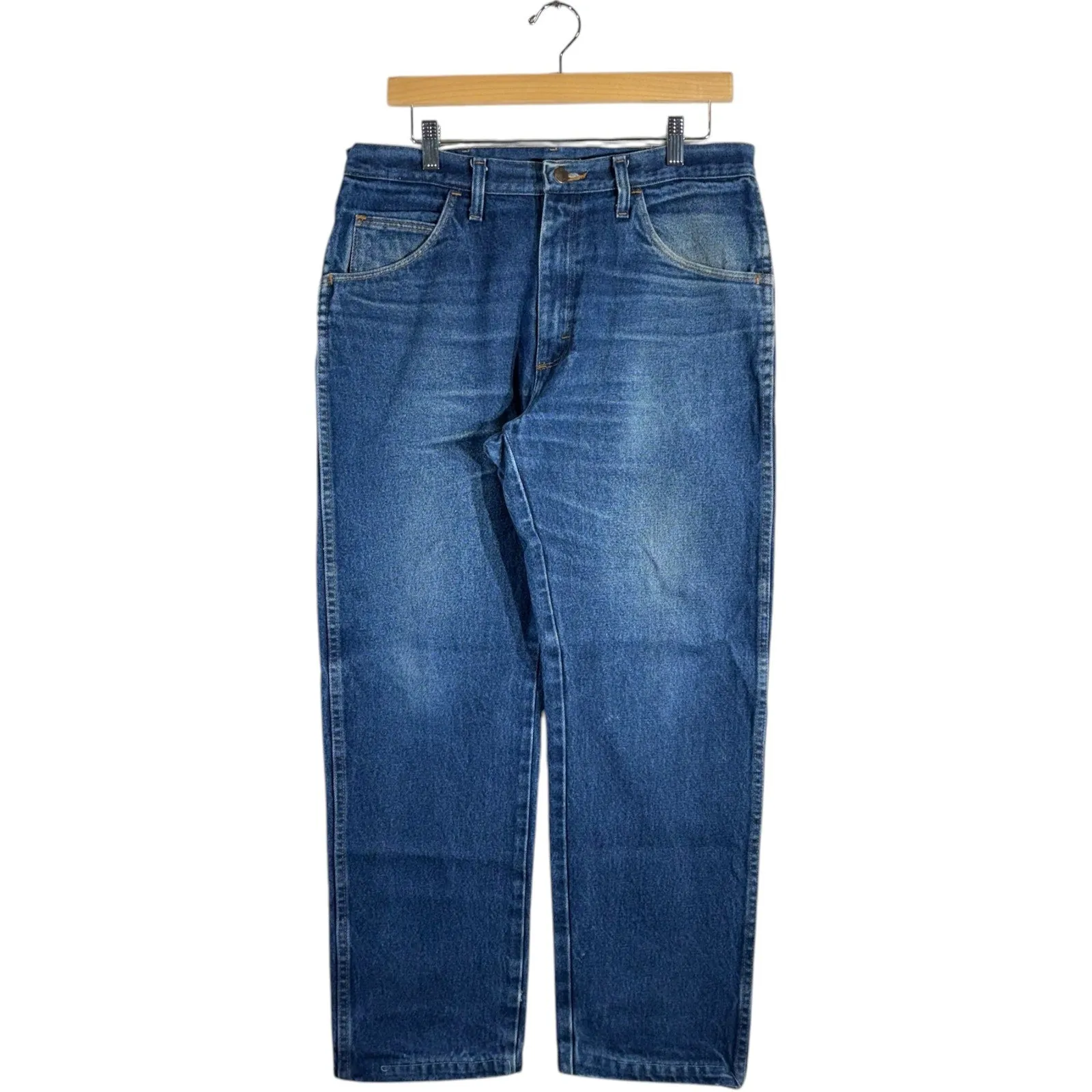 Vintage Rustler Straight Leg Faded Denim Jeans 34x28