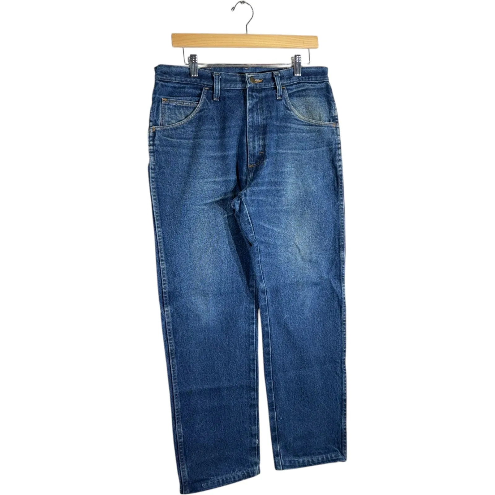 Vintage Rustler Straight Leg Faded Denim Jeans 34x28
