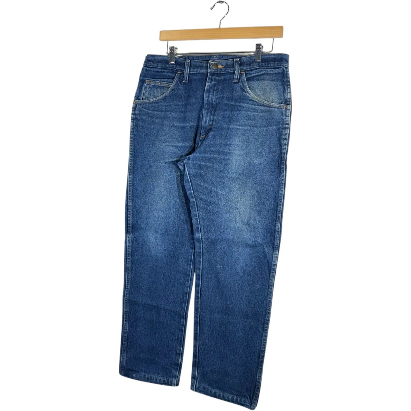 Vintage Rustler Straight Leg Faded Denim Jeans 34x28