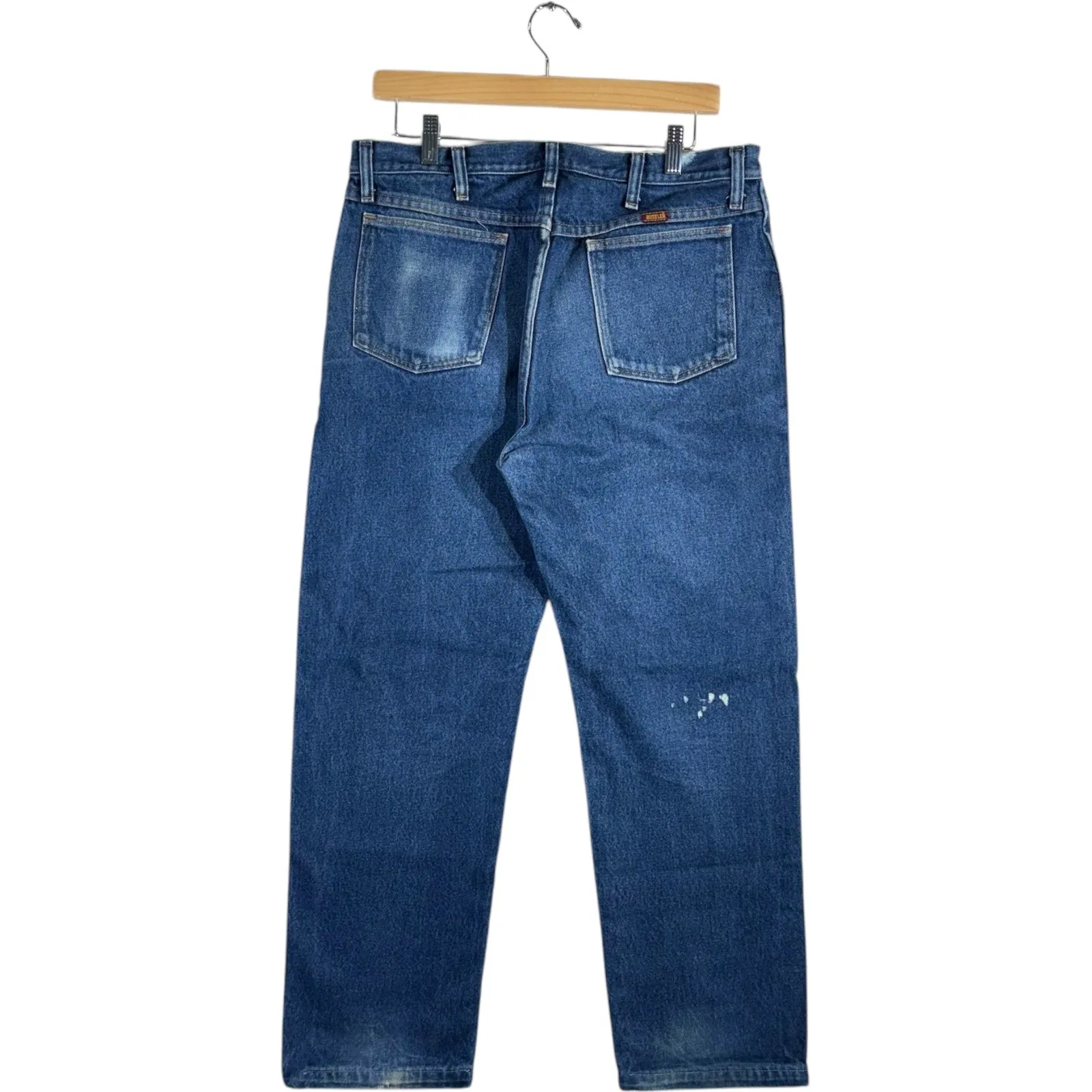 Vintage Rustler Straight Leg Faded Denim Jeans 34x28
